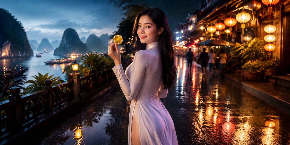 Người dùng đăng ký và nhận thưởng tại chợ đêm vịnh Hạ Long