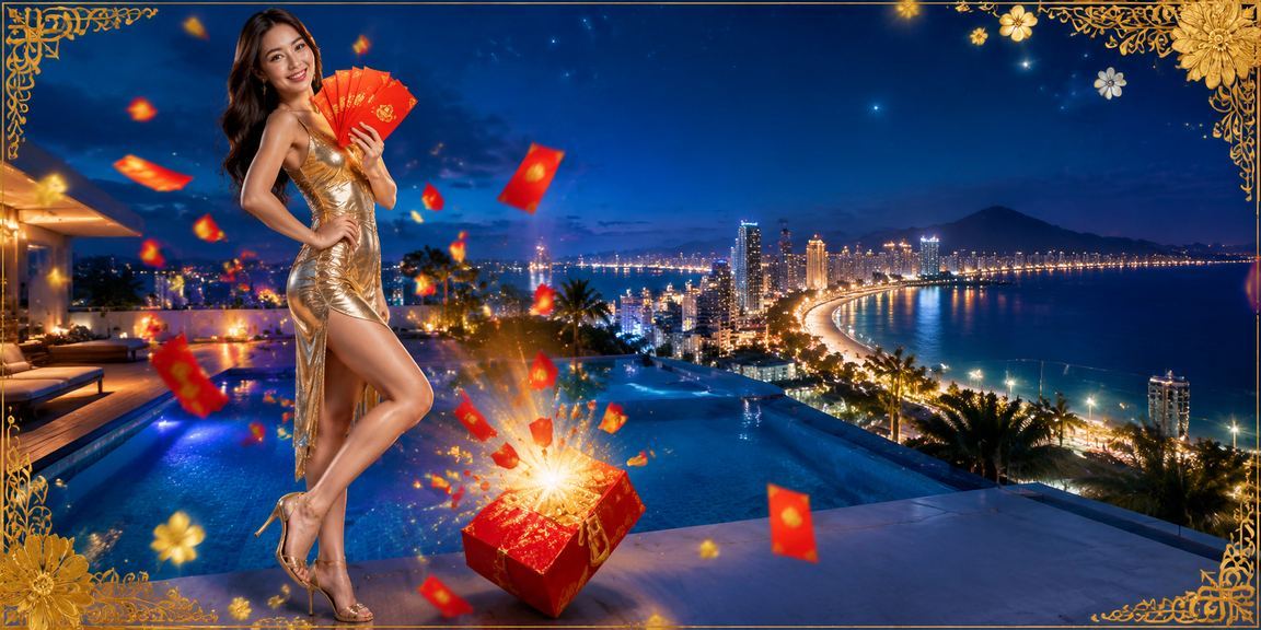 Cô gái Nha Trang cầm phong bì đỏ may mắn trong không khí lễ hội Việt Nam
